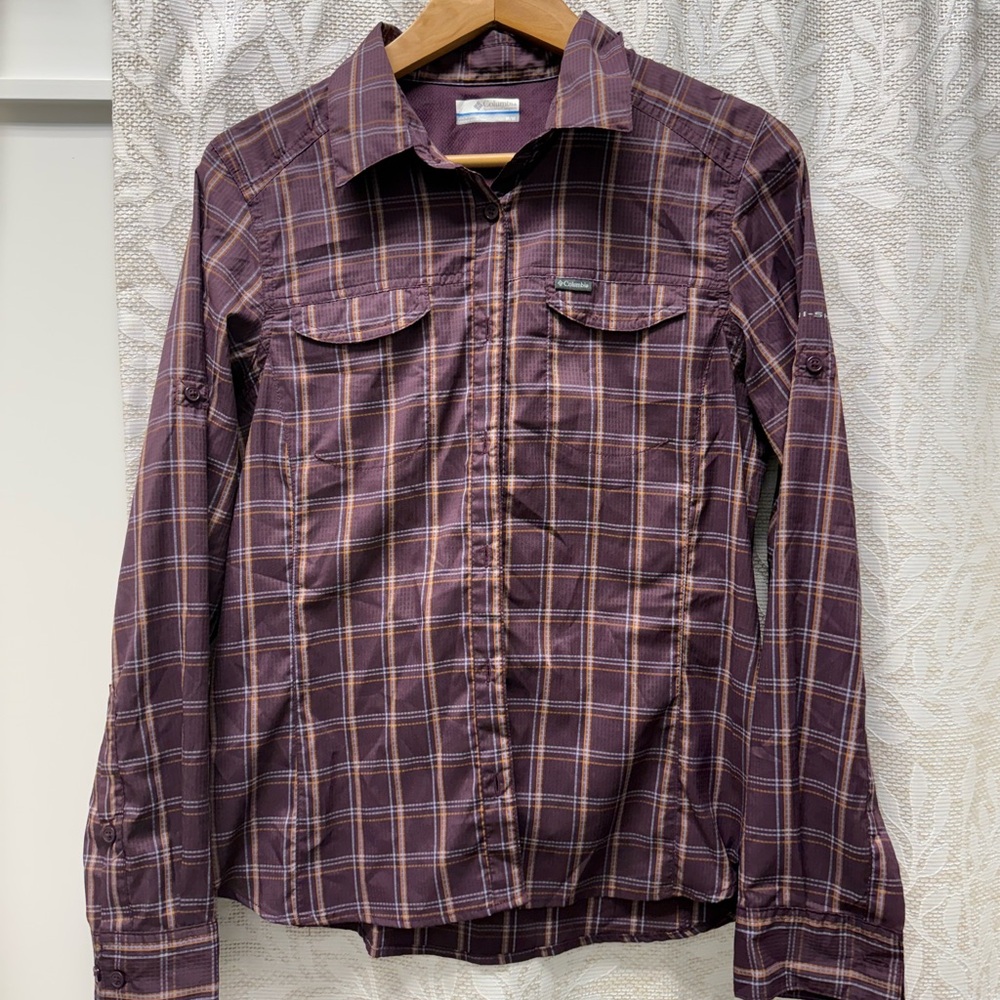 Columbia Purple Plaid Shirt